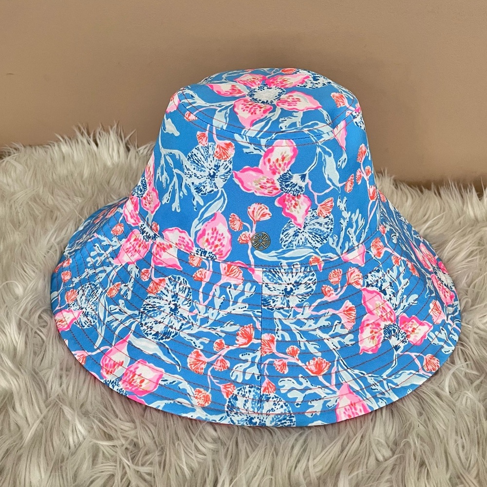 {Lilly Pulitzer} Reversible Canvas Sun Hat in Multi Bahamian Rhapsody - NWT